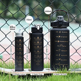 Set of 3 Gradient Color Sports Bottles for Kids, Different Capacities