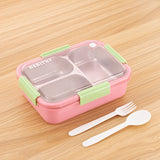 Stainless Steel Lunch Box for Older Kids, 3 Compartments, with Utensils