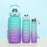 Set of 3 Gradient Color Sports Bottles for Kids, Different Capacities