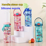Kids' Bottle 550 ml, Vehicle or Mermaid Design, with Straw