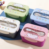 Leak-proof Lunch Box for Kids with 3 Compartments, Microwave Safe