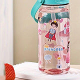 Kids' Bottle 550 ml, Vehicle or Mermaid Design, with Straw