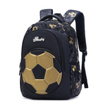 School backpack with 3D football design, for boys, multiple compartments