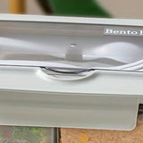 Children's lunch box with a waterproof lid and double spoon, microwave safe