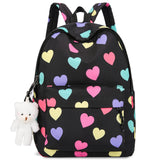 Heart Backpack for Girls, Laptop Pocket, Large Capacity
