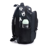 School backpack with 3D football design, for boys, multiple compartments