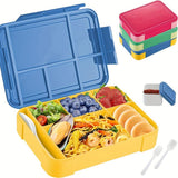 Children's lunch box with 5 compartments, waterproof, with cutlery and sauce container.