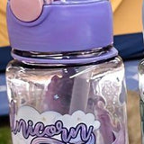 Children's Water Bottle 700 ml, Unicorn Pattern, with Drinking Pump