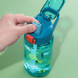 600 ml Children's Bottle with Straw, Dinosaur Pattern, Reusable