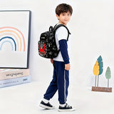 School backpack with spider pattern for boys