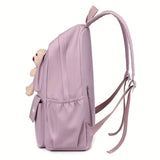 School backpack with a teddy bear, simple design, multiple colors available