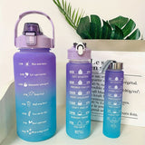 Set of 3 Gradient Color Sports Bottles for Kids, Different Capacities