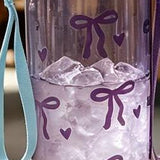 Children's Water Bottle 750 ml, Bow Pattern, with Straw