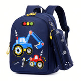 Mini backpack for girls, cartoon pattern, adjustable straps