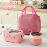 Lunch box set + insulated bag + breakfast cup for kids