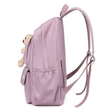 Square Backpack with Teddy Bear, Casual Style, Unisex