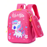 Mini backpack for girls, cartoon pattern, adjustable straps