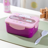 Leak-proof Lunch Box for Kids with 3 Compartments, Microwave Safe