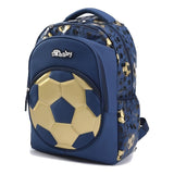 School backpack with 3D football design, for boys, multiple compartments