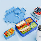 Large lunchbox for older children, 6 compartments, airtight, for a complete meal.