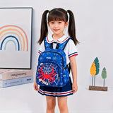 School backpack with spider pattern for boys