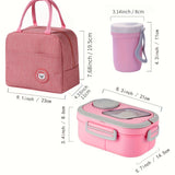 Lunch box set + cup + insulated bag for kids, foldable, 3 pieces