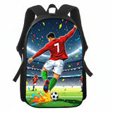 Backpack, shoulder bag, and football-themed pencil case — set