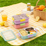 Stainless Steel Lunch Box for Older Kids, 3 Compartments, with Utensils