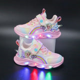 Light-up Princess Print Shoes, LED Sneakers for Kids
