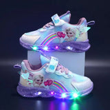 Light-up Princess Print Shoes, LED Sneakers for Kids