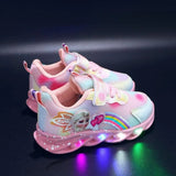 Light-up Princess Print Shoes, LED Sneakers for Kids