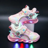 Light-up Princess Print Shoes, LED Sneakers for Kids