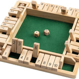 Shut the Box Wooden Game, Classic Family Game with Dice
