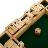 Shut the Box Wooden Game, Classic Family Game with Dice