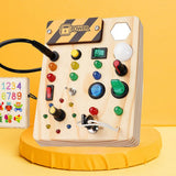 Wooden Activity Board, Sensory Panel with Switches and Buttons