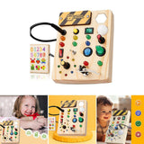 Wooden Activity Board, Sensory Panel with Switches and Buttons