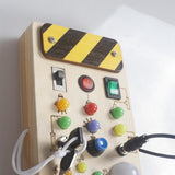 Wooden Activity Board, Sensory Panel with Switches and Buttons