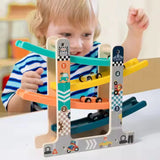 Wooden Car Ramp – Rolling Game for Toddlers