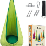 Hammock chair, hanging chair for indoor and outdoor use with cushion