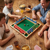 Shut the Box Game, Wooden Family Game for 4 Players