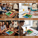 Shut the Box Game, Wooden Family Game for 4 Players