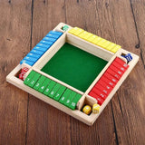 Shut the Box Game, Wooden Family Game for 4 Players