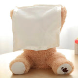 Interactive bear for children, singing plush toy with music and hide-and-seek game