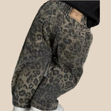 Leopard Print Jeans for Girls, Black Denim