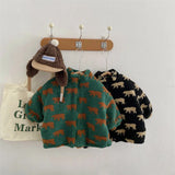 Fleece Vest, Unisex Vest with Bear Pattern