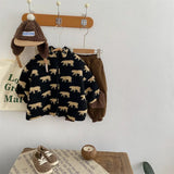 Fleece vest, unisex vest with bear pattern