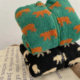 Fleece Vest, Unisex Vest with Bear Pattern