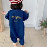 Denim Combination, Buttoned Overalls for Toddler