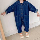 Denim Combination, Button Overalls for Toddler