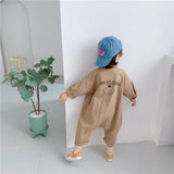 Denim Combination, Buttoned Overalls for Toddler